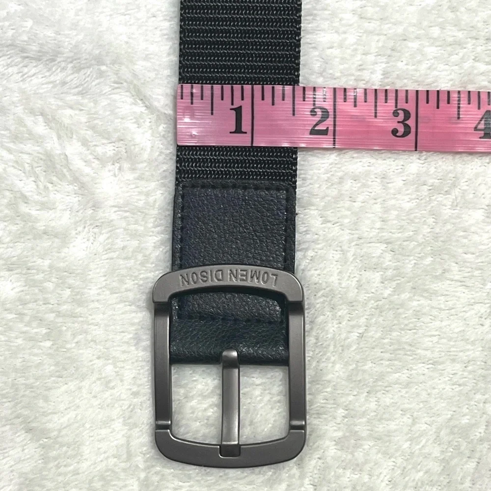 Lomen Dison Tactical Golf Belt Black Nylon Webbed Adjustable Belt Fits 34-44